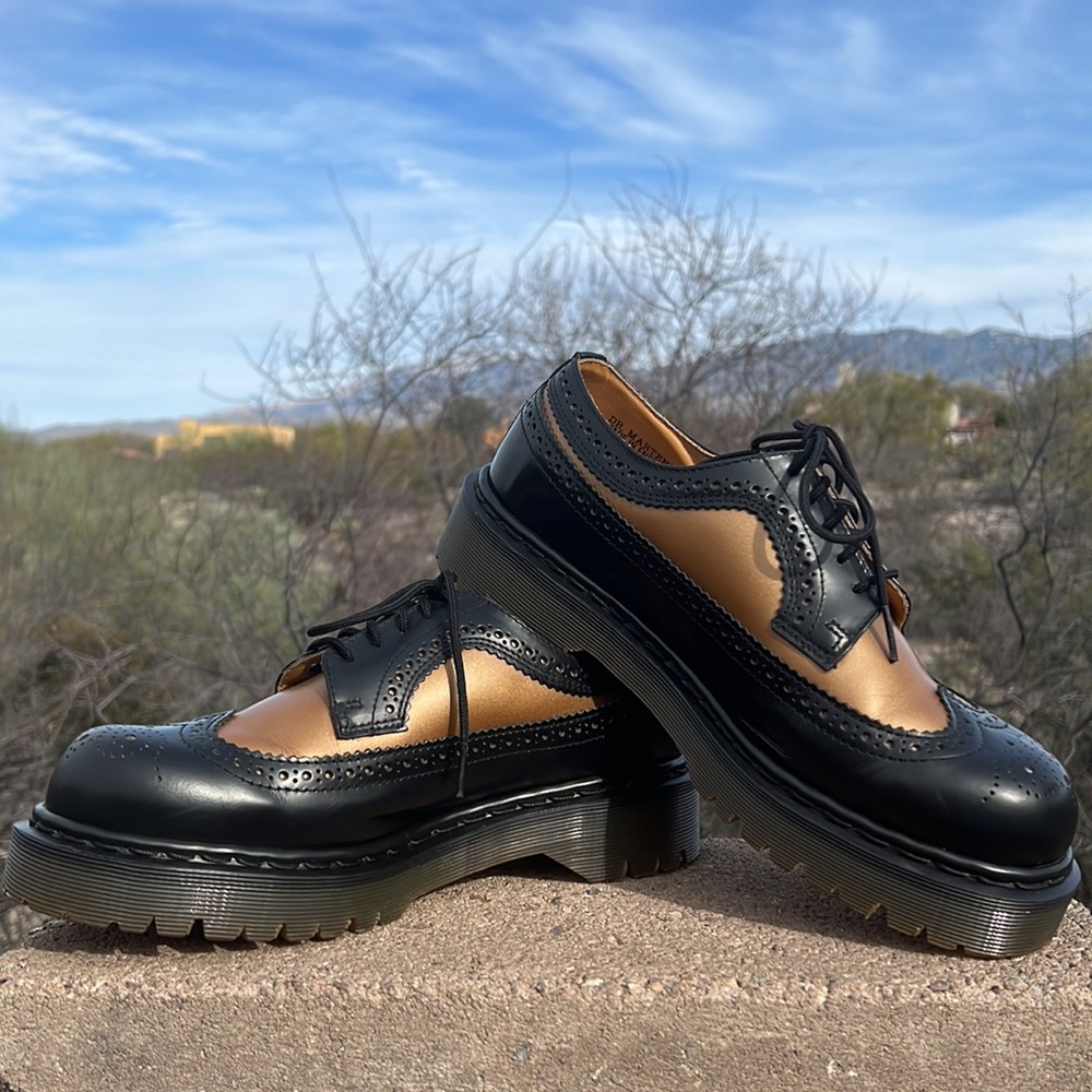 🏴 Dr. Martens MIE Vintage Platform 2-Tone Chunky Brogue Y2K Oxfords UK 7 - Picture 9 of 17